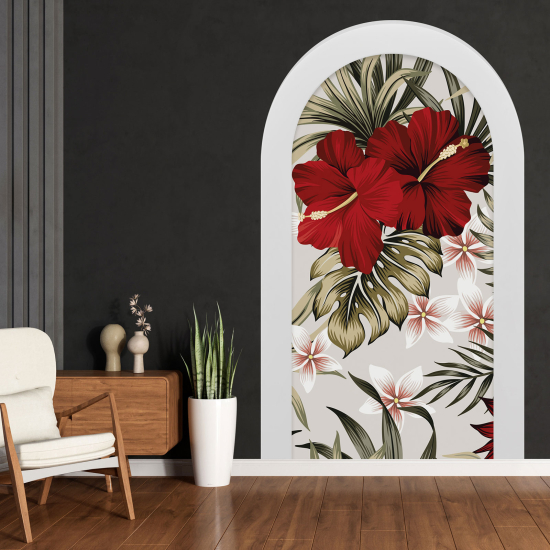 Optical Illusions Arch Wall Sticker - Flowers