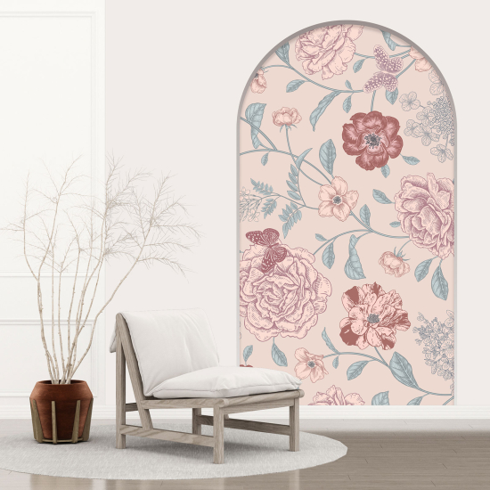 Optical Illusions Arch Wall Sticker - Flowers