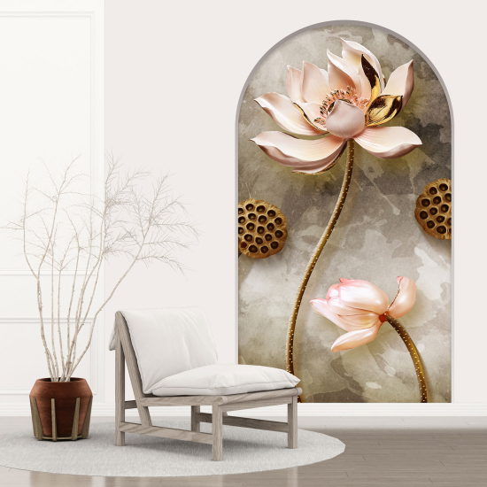 Optical Illusions Arch Wall Sticker - Flowers