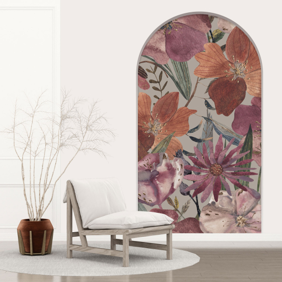 Optical Illusions Arch Wall Sticker - Flowers