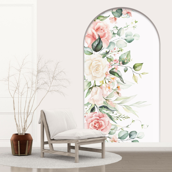 Optical Illusions Arch Wall Sticker - Flowers