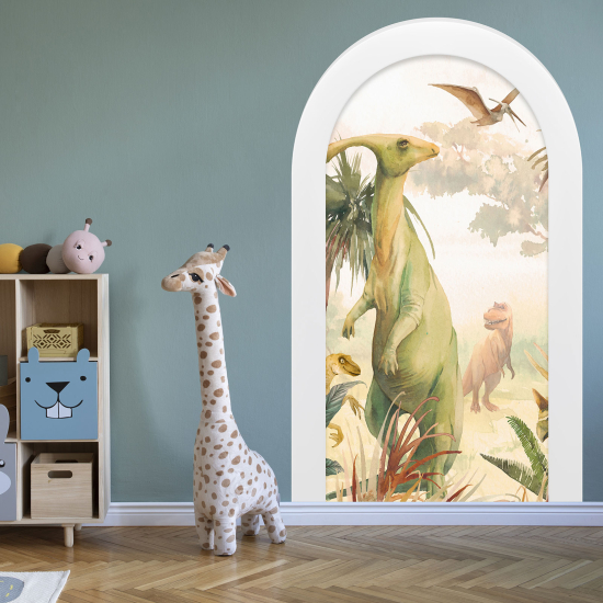 Optical Illusions Arch Wall Sticker for Kids - Dinosaurs