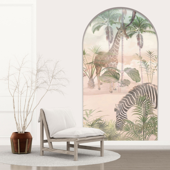 Optical Illusions Arch Wall Sticker for Kids - Jungle Animals