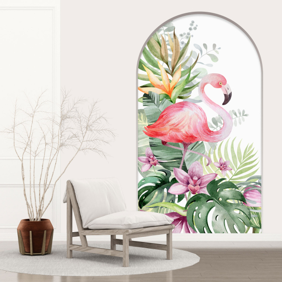 Optical Illusions Arch Wall Sticker for Kids - Pink Flamingo