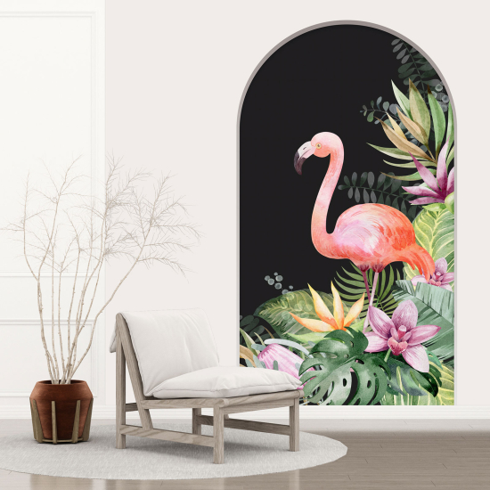 Optical Illusions Arch Wall Sticker for Kids - Pink Flamingo