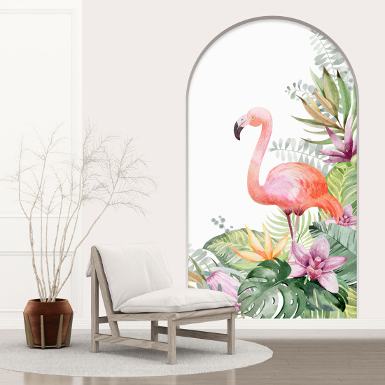 Optical Illusions Arch Wall Sticker for Kids - Pink Flamingo