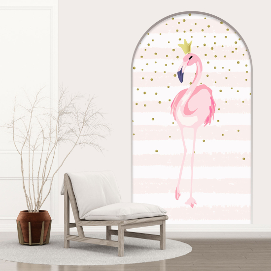 Optical Illusions Arch Wall Sticker for Kids - Pink Flamingo