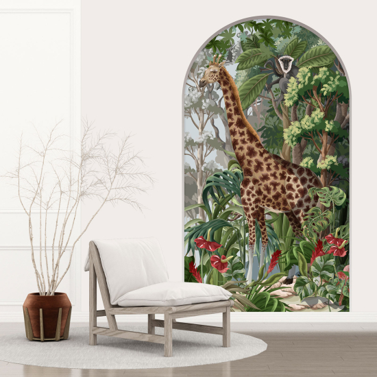 Optical Illusions Arch Wall Sticker - Giraffe