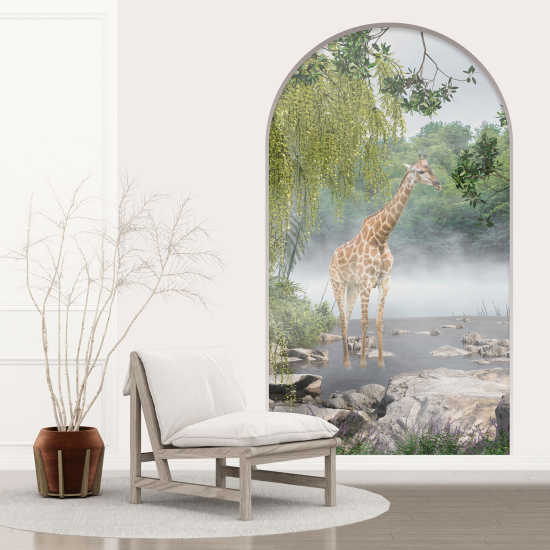 Optical Illusions Arch Wall Sticker - Giraffe