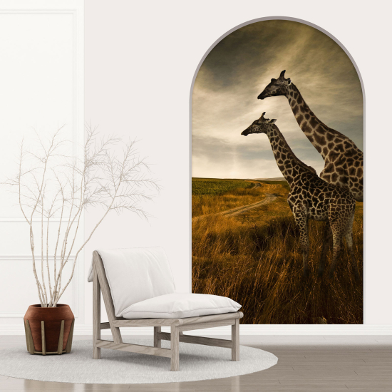 Optical Illusions Arch Wall Sticker - Giraffes