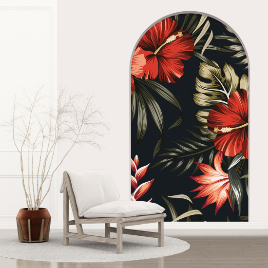 Optical Illusions Arch Wall Sticker - Hibiscus