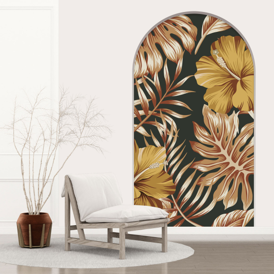 Optical Illusions Arch Wall Sticker - Hibiscus