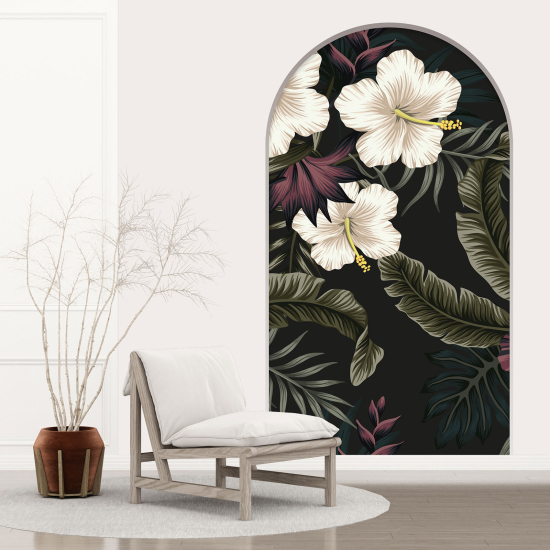 Optical Illusions Arch Wall Sticker - Hibiscus