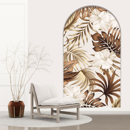 Optical Illusions Arch Wall Sticker - Hibiscus Leaves