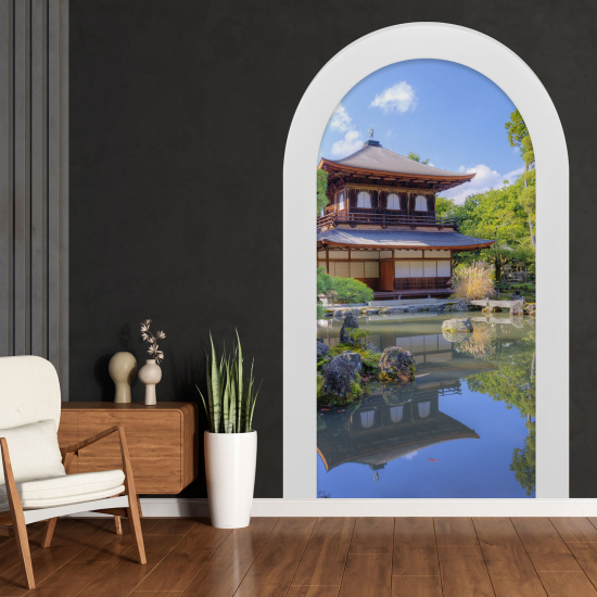 Optical Illusions Arch Wall Sticker - Japanese Temple