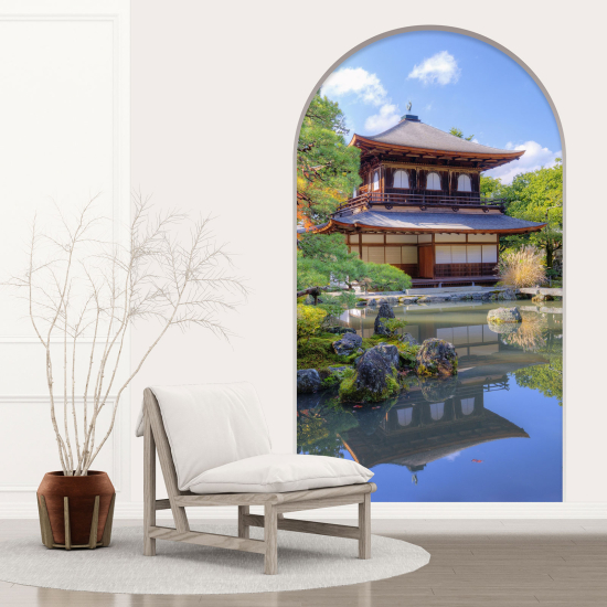 Optical Illusions Arch Wall Sticker - Japanese Temple