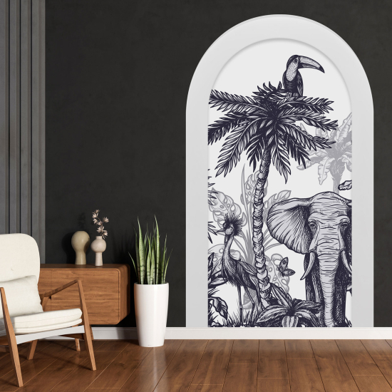 Optical Illusions Arch Wall Sticker - Jungle Animals