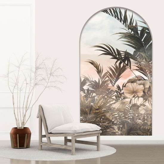 Optical Illusions Arch Wall Sticker - Leaves