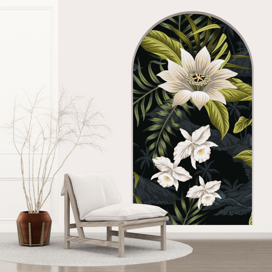 Optical Illusions Arch Wall Sticker - Lily Flowers