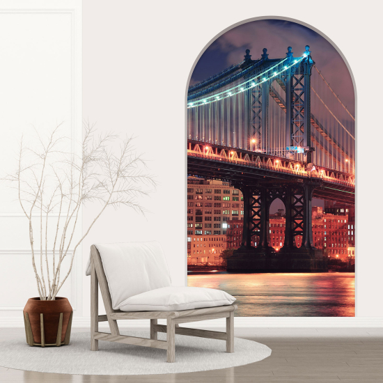 Optical Illusions Arch Wall Sticker - New York Bridge