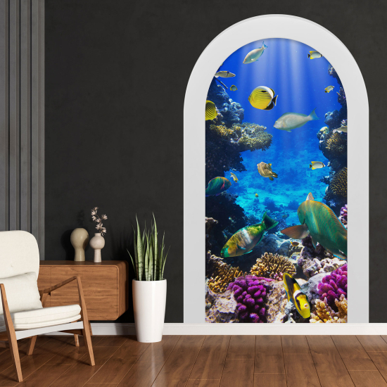 Optical Illusions Arch Wall Sticker - Ocean