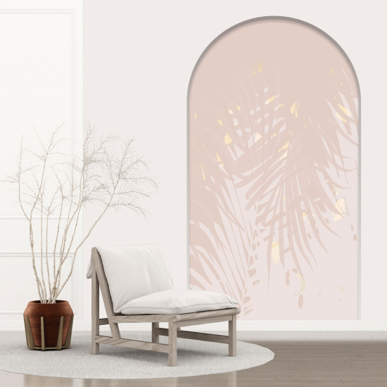 Optical Illusions Arch Wall Sticker - Palm Leaves