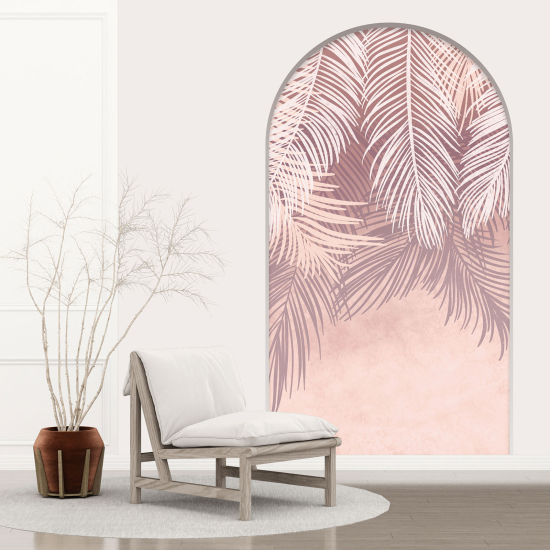 Optical Illusions Arch Wall Sticker - Palm Leaves