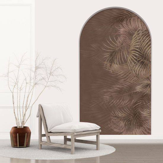 Optical Illusions Arch Wall Sticker - Palm Leaves