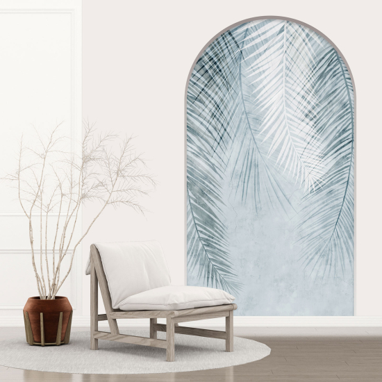 Optical Illusions Arch Wall Sticker - Palm Leaves