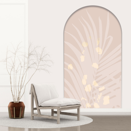 Optical Illusions Arch Wall Sticker - Palm Leaves