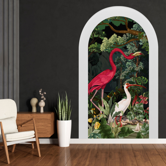 Optical Illusions Arch Wall Sticker - Pink Flamingo