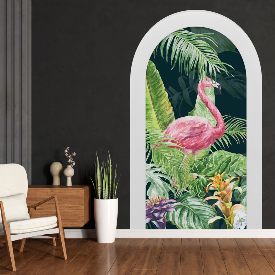 Optical Illusions Arch Wall Sticker - Pink Flamingo