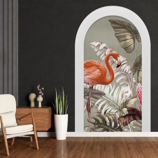 Optical Illusions Arch Wall Sticker - Pink Flamingo