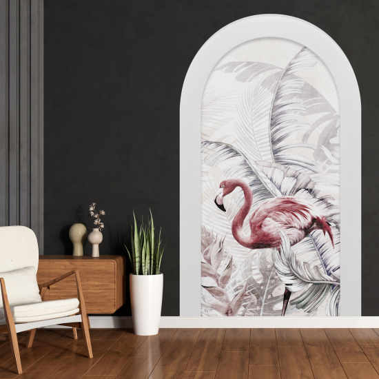 Optical Illusions Arch Wall Sticker - Pink Flamingo