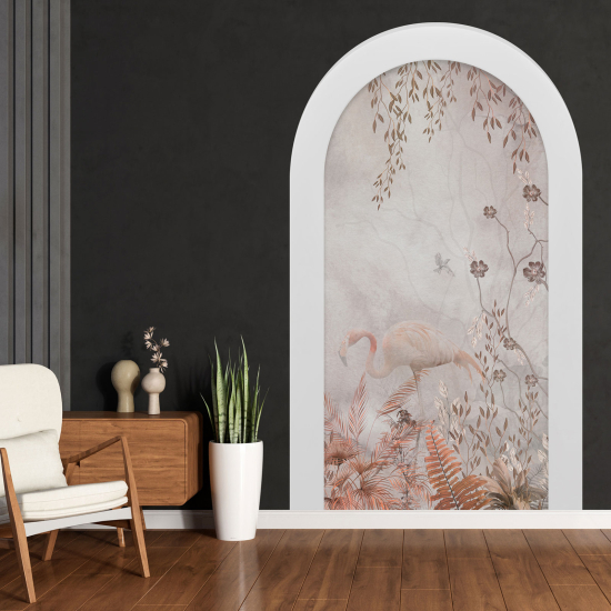 Optical Illusions Arch Wall Sticker - Pink Flamingo