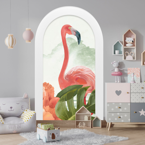 Optical Illusions Arch Wall Sticker - Pink Flamingo