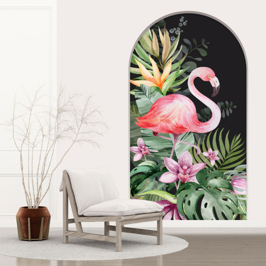 Optical Illusions Arch Wall Sticker - Pink flamingo