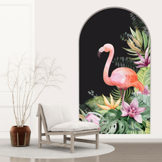 Optical Illusions Arch Wall Sticker - Pink flamingo