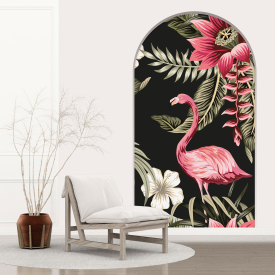 Optical Illusions Arch Wall Sticker - Pink flamingo