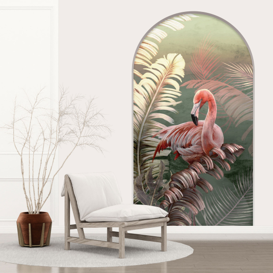 Optical Illusions Arch Wall Sticker - Pink Flamingo