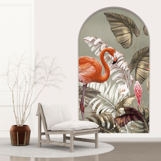 Optical Illusions Arch Wall Sticker - Pink Flamingo