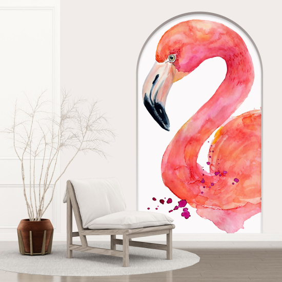 Optical Illusions Arch Wall Sticker - Pink Flamingo