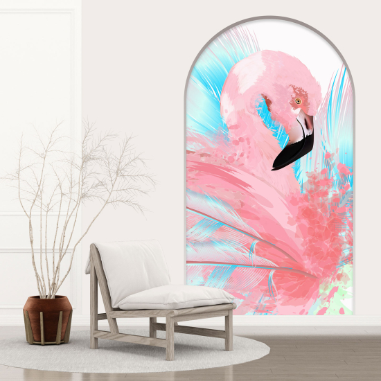 Optical Illusions Arch Wall Sticker - Pink Flamingo