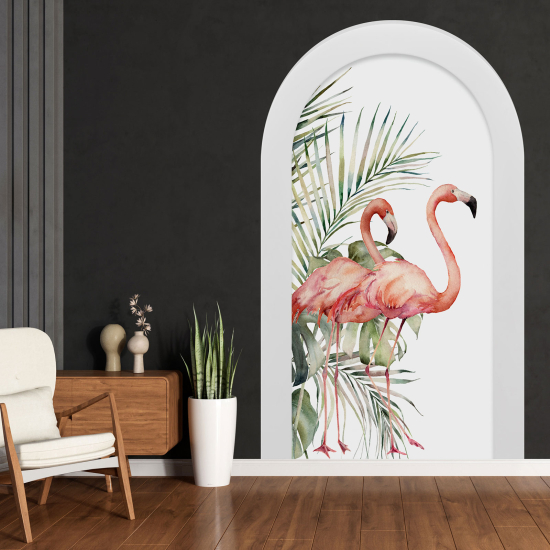 Optical Illusions Arch Wall Sticker - Pink Flamingos