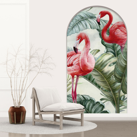 Optical Illusions Arch Wall Sticker - Pink Flamingos