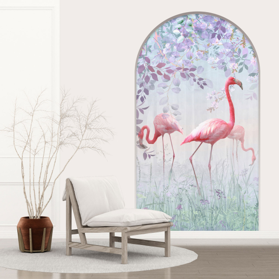 Optical Illusions Arch Wall Sticker - Pink Flamingos