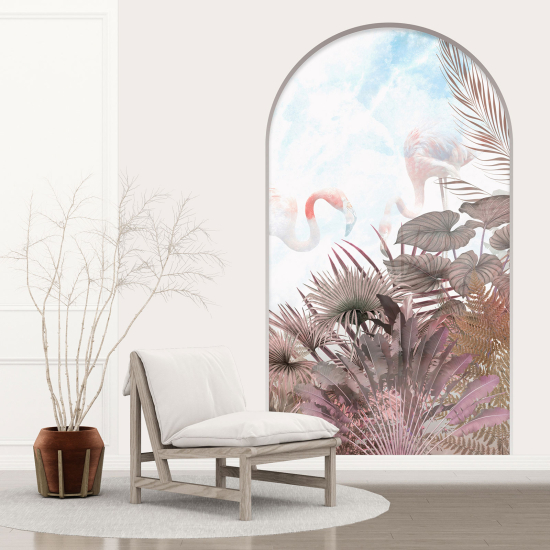 Optical Illusions Arch Wall Sticker - Pink Flamingos