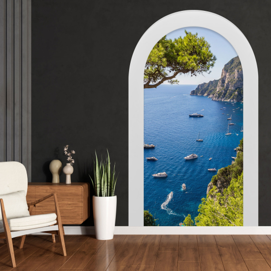 Optical Illusions Arch Wall Sticker - Sea View