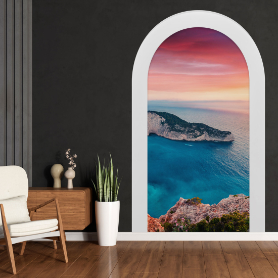 Optical Illusions Arch Wall Sticker - Sea View