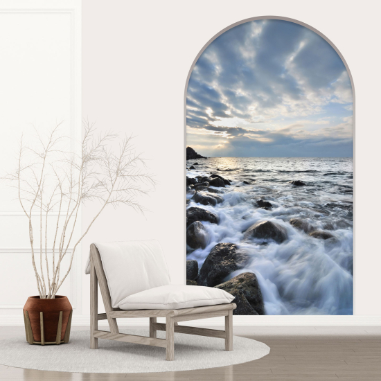 Optical Illusions Arch Wall Sticker - Sea View